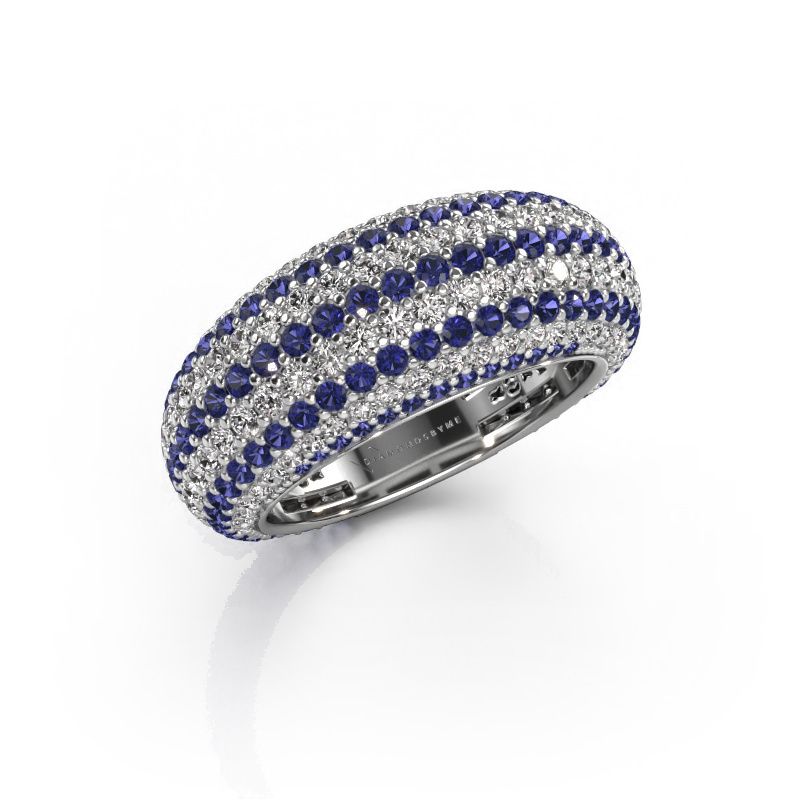 Ring Lyndia 585 white gold sapphire 0.8 mm