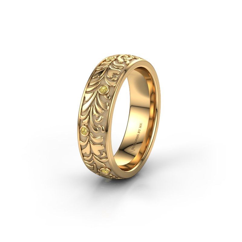 Image of Wedding ring WH2074L26D<br/>585 gold ±6x2.4 mm<br/>Yellow sapphire