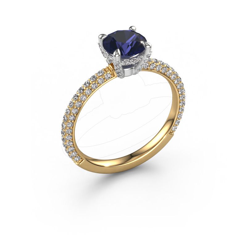 Verlovingsring Saskia RND 2 585 goud saffier 7 mm