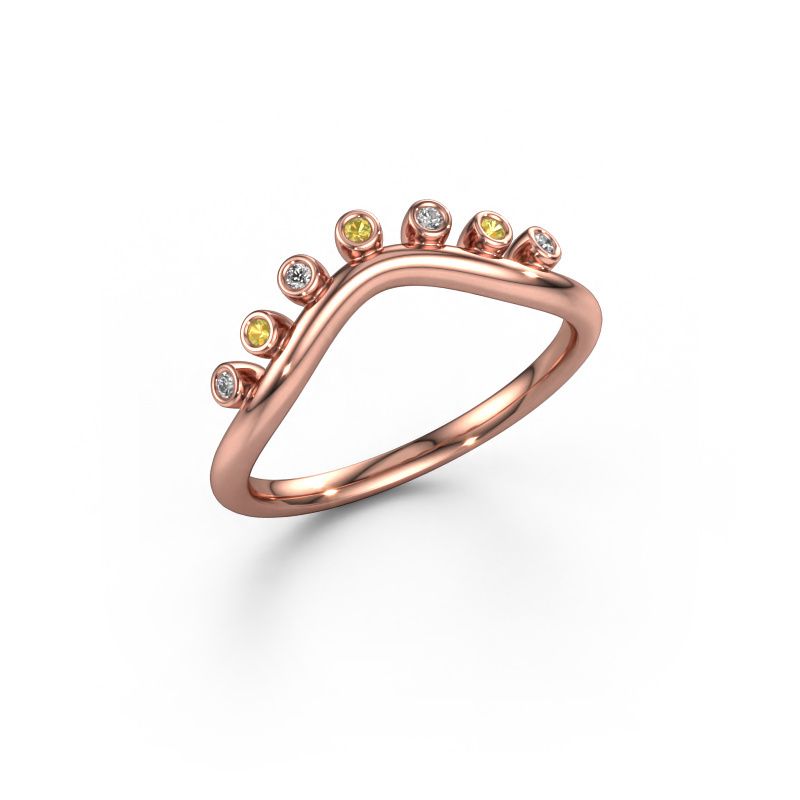 Steckring Drop A 585 Roségold Gelb Saphir 1.2 mm