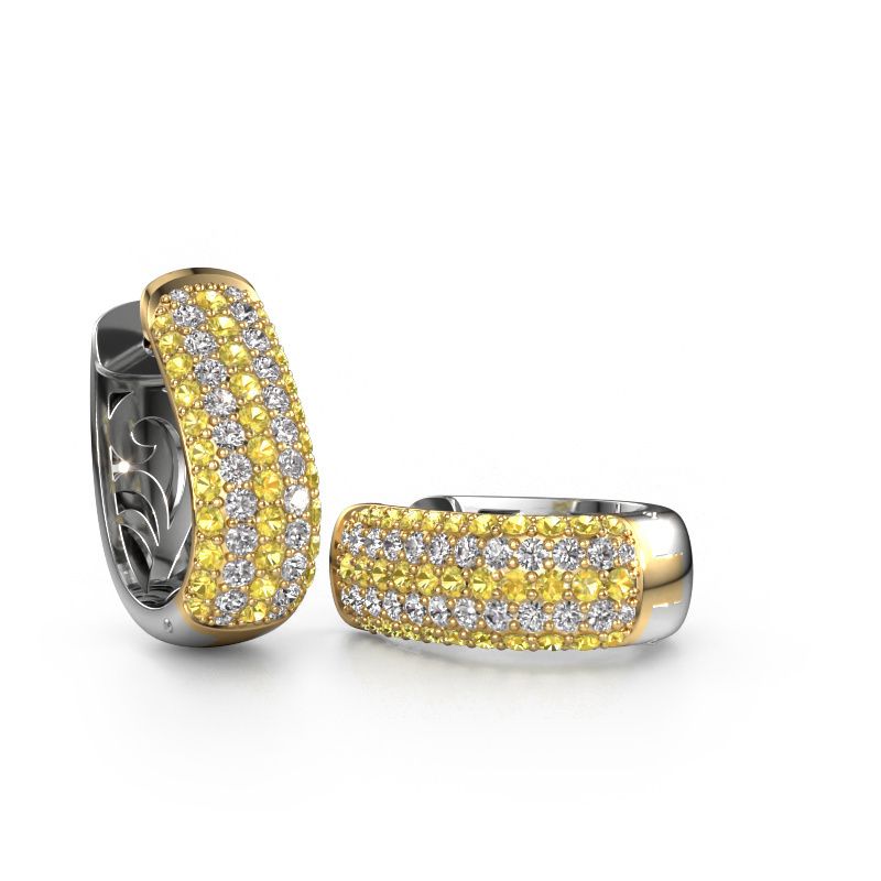Hoop earrings Danika 10.5 B 585 gold yellow sapphire 1.1 mm