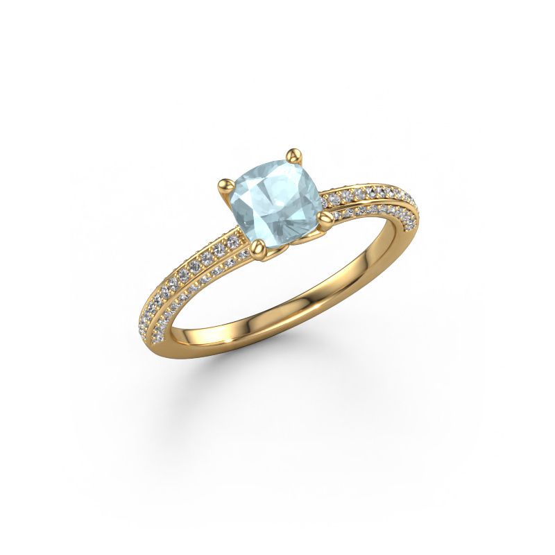 Verlobungsring Elenore cus 585 Gold Aquamarin 5.5 mm