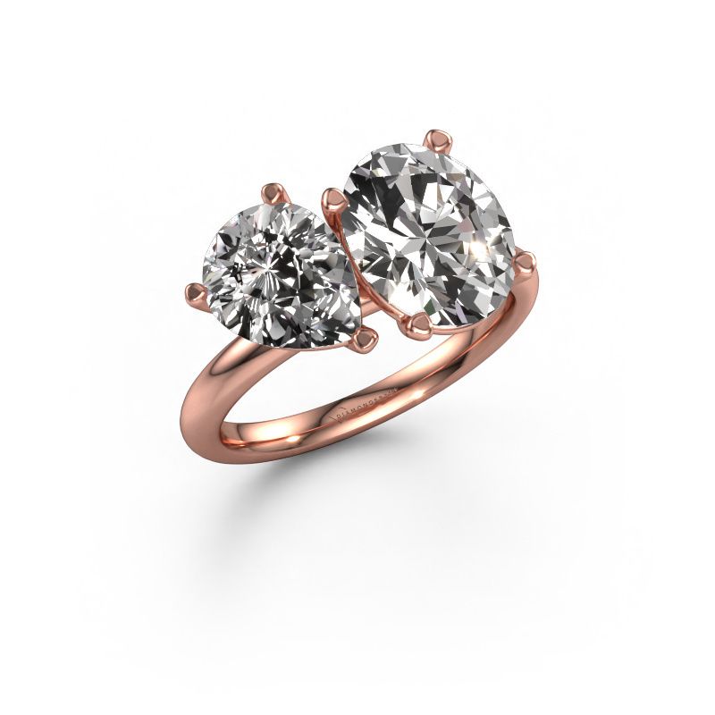 Engagement ring Toi et Moi OVL-PER 585 rose gold lab grown diamond 1.75 crt