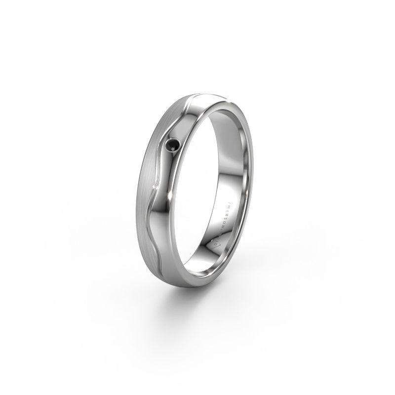 Wedding ring WH0701L24APM 950 platinum black diamond ±0.16x0.07 in