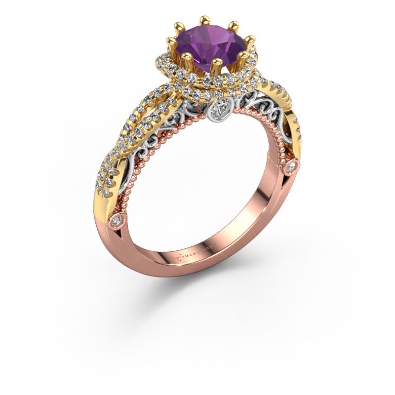 Engagement ring Lysanne 585 rose gold amethyst 6.5 mm