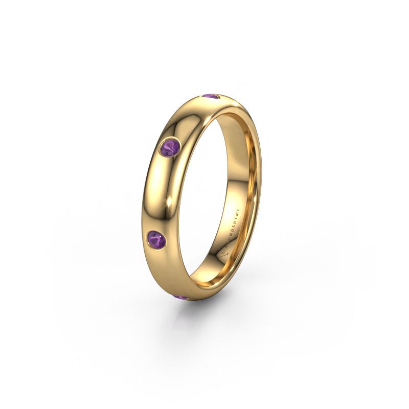 Wedding ring WH0105L34BP 585 gold amethyst ±4x2 mm