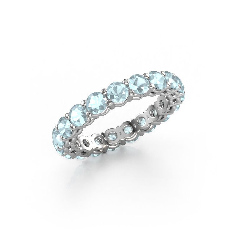 Aanschuifring Michelle full 3.4 950 platina aquamarijn 3.4 mm