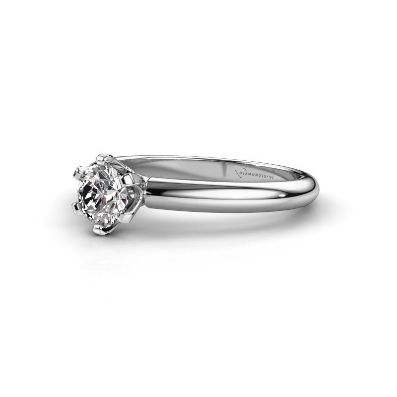 Image de Bague de fiançailles Tiffy 1<br/>585 or blanc<br/>Diamant synthétique 0.50 crt