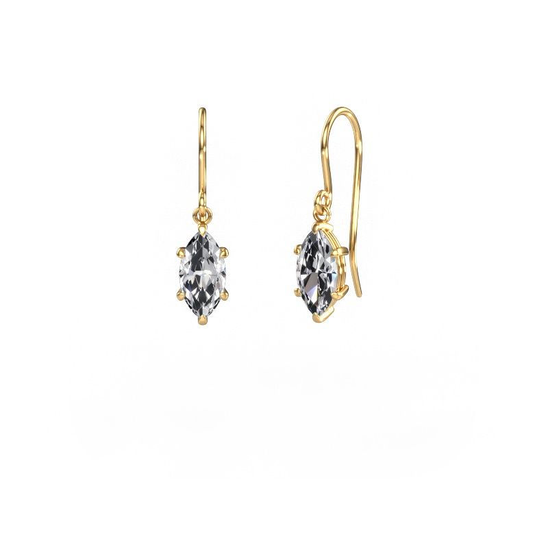 Drop earrings Laurie MRQ 1 585 gold lab grown diamond 2.00 crt