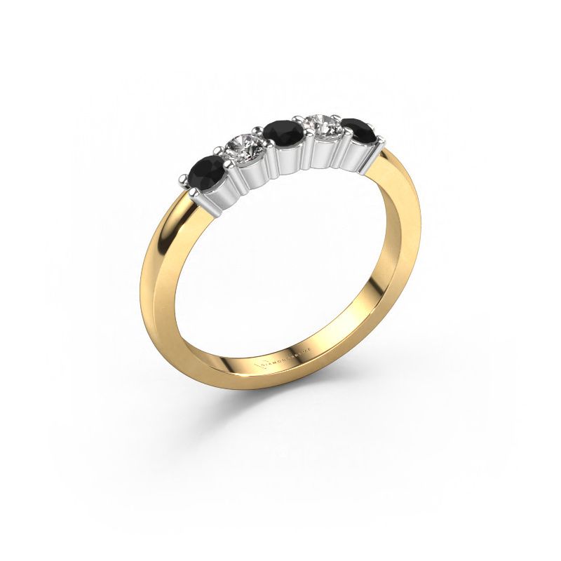 Ring Yasmin 5 585 gold black diamond 0.56 crt