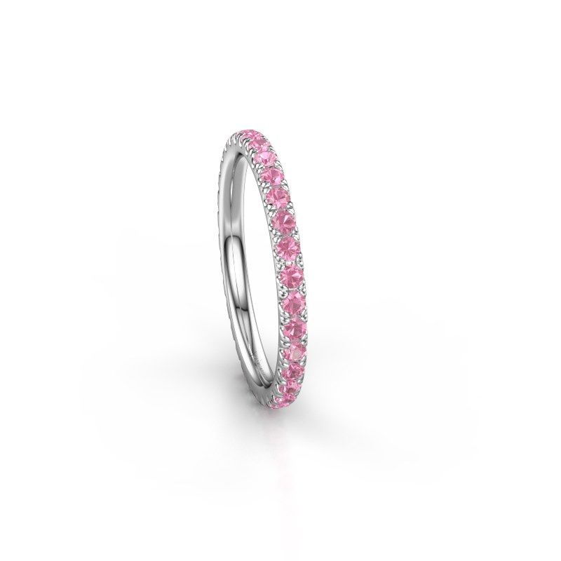 Image of Stackable Ring Jackie 1.7<br/>585 white gold<br/>Pink sapphire 1.7 mm