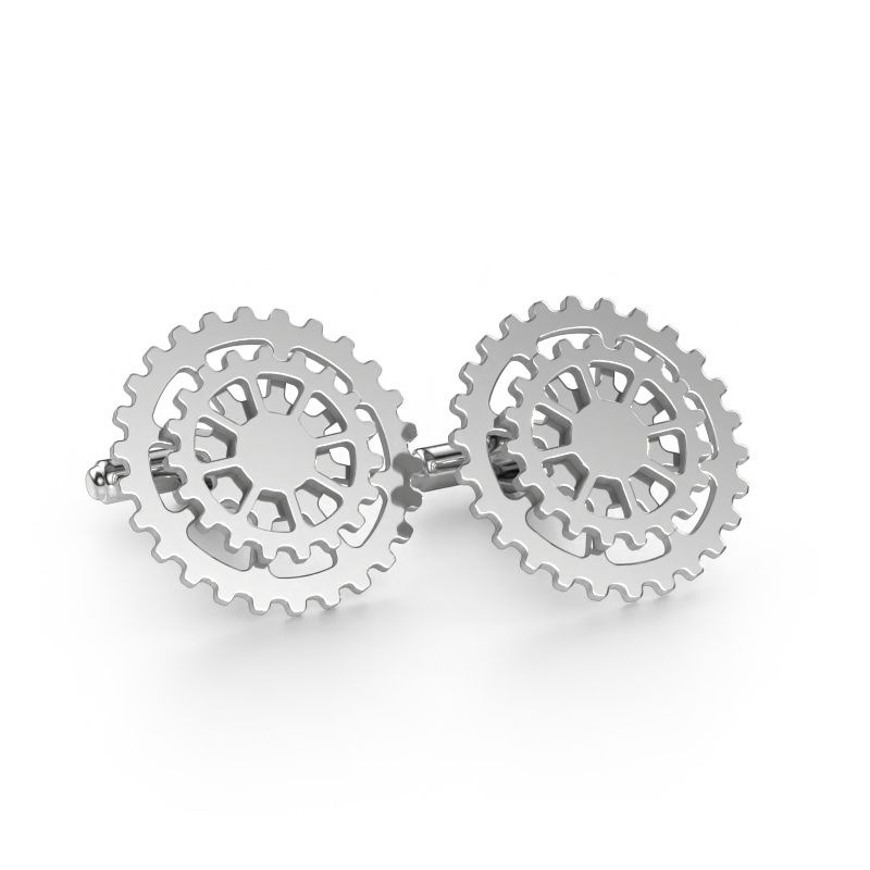 Boutons de manchettes Jimmy 585 or blanc