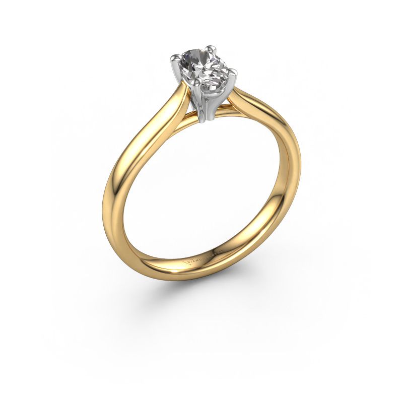 Verlovingsring Mignon OVL 1 585 goud zirkonia 8x6 mm