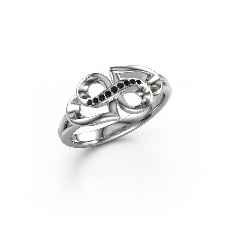 Ring Rowie 950 platinum black diamond 0.05 crt