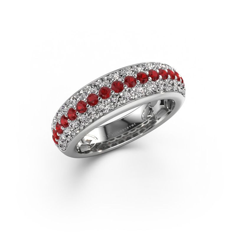 Ring Emely 8 950 platina robijn 1.9 mm