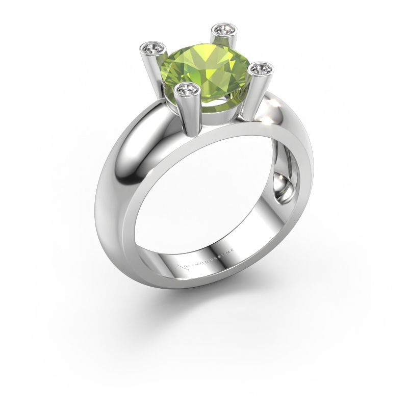 Ring Tamara RND 585 Weißgold Peridot 8 mm