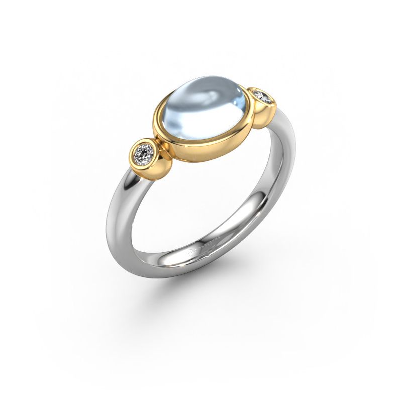 Ring Liane 585 Weißgold Aquamarin 7x5 mm
