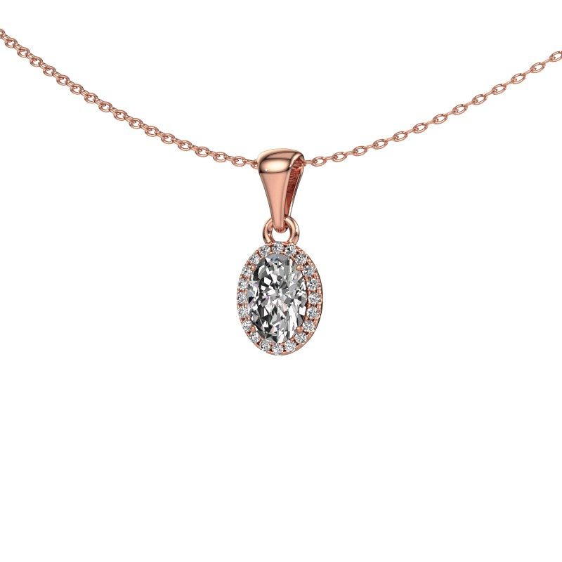 Anhänger Seline ovl 585 Roségold Zirkonia 7x5 mm