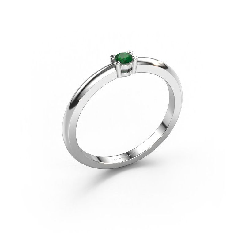 Bague Michelle 1 950 platine emeraude 2.7 mm