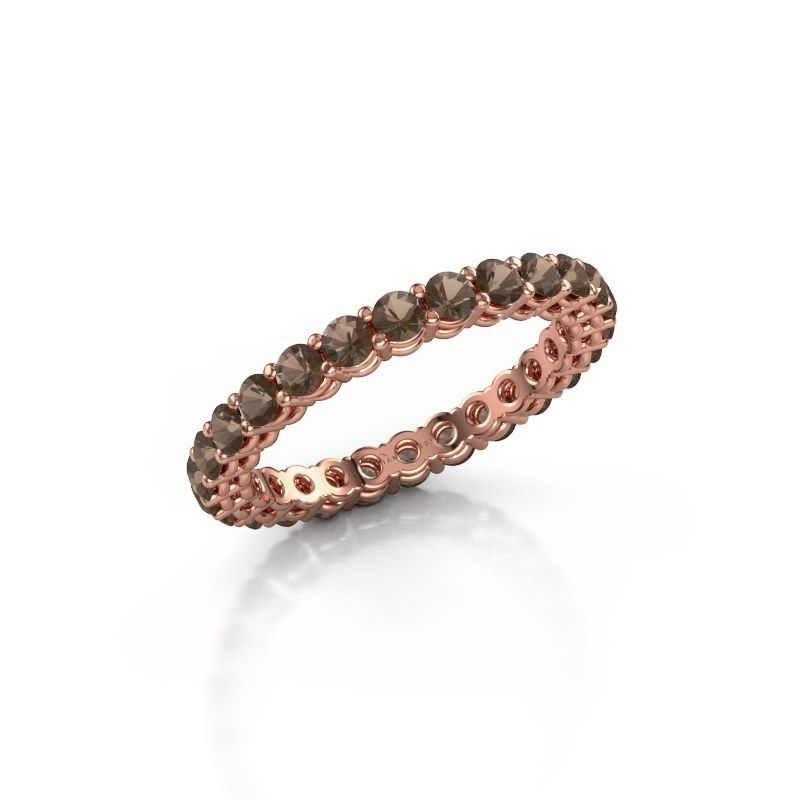 Image of Stackable ring Michelle full 2.4 585 rose gold smokey quartz 2.4 mm