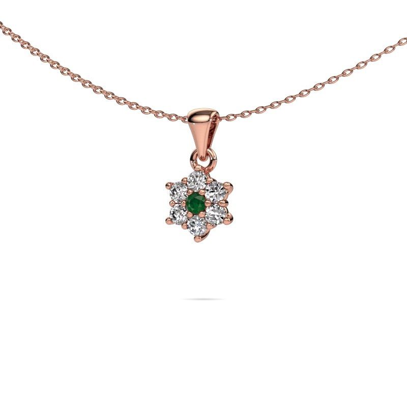 Pendentif Chantal 585 or rose emeraude 2.4 mm