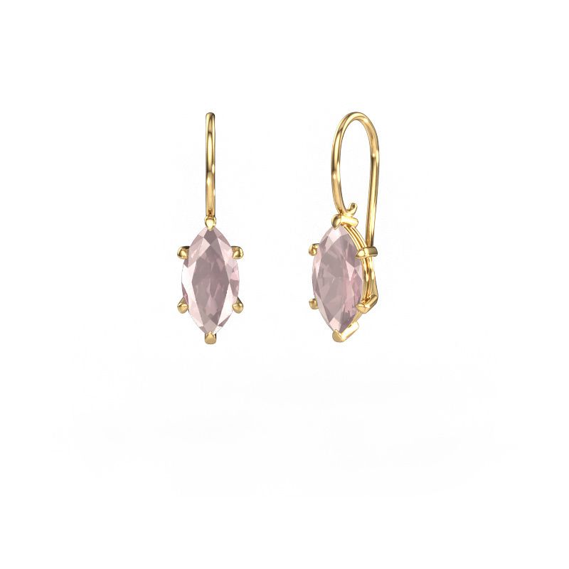 Drop earrings Cleo MRQ 585 gold morganite champagne 12x6 mm