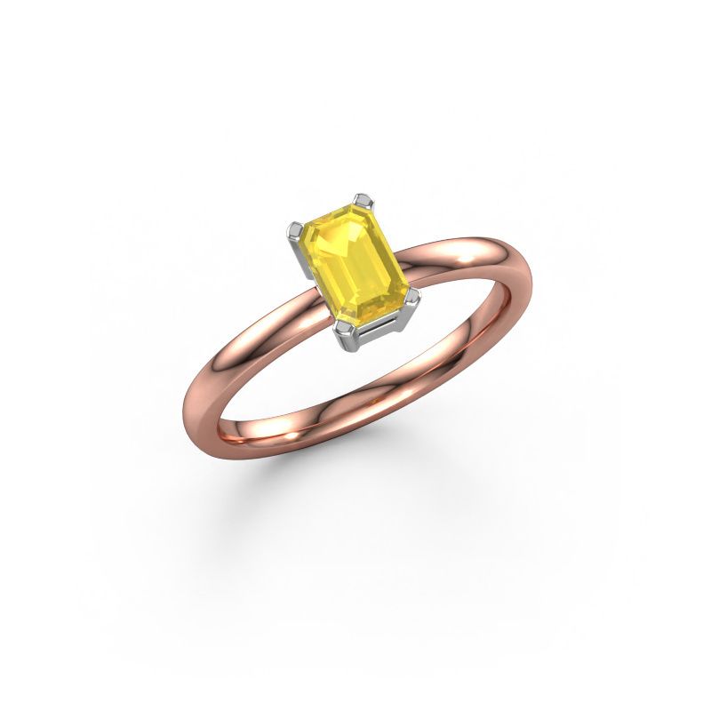 Verlobungsring Denita 1 EME 585 Roségold Gelb Saphir 6x4 mm