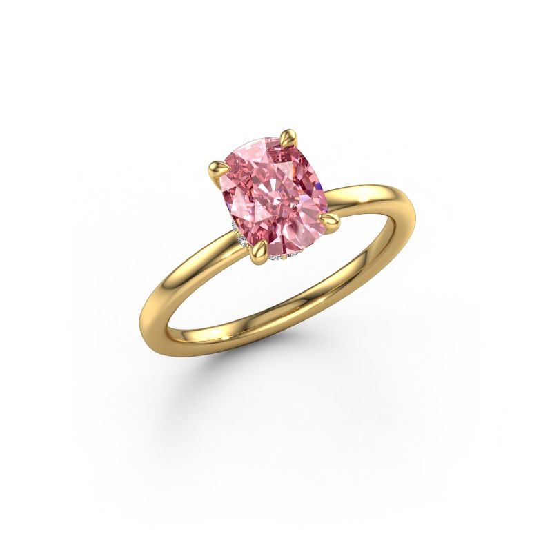 Engagement ring Crystal CSH 3 585 gold pink lab grown diamond 8.7x6.6 mm