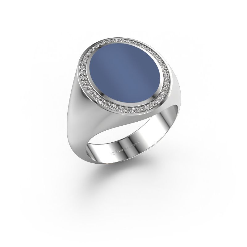 Siegelring Adam 4 950 Platin Blau Lagenstein 15x12 mm