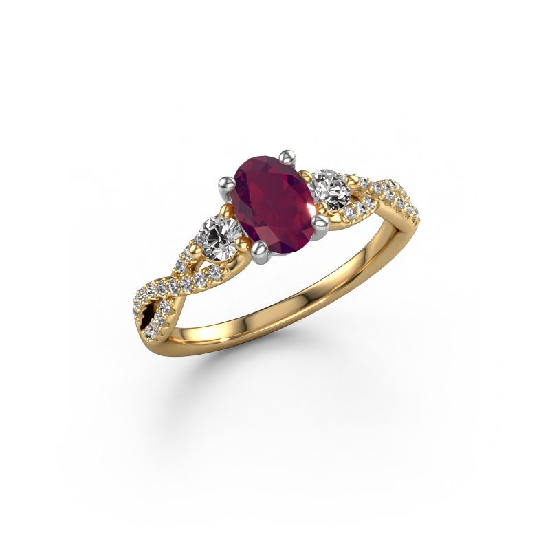 Verlobungsring Marilou OVL 585 Gold Rhodolit 7,5x5,5 mm