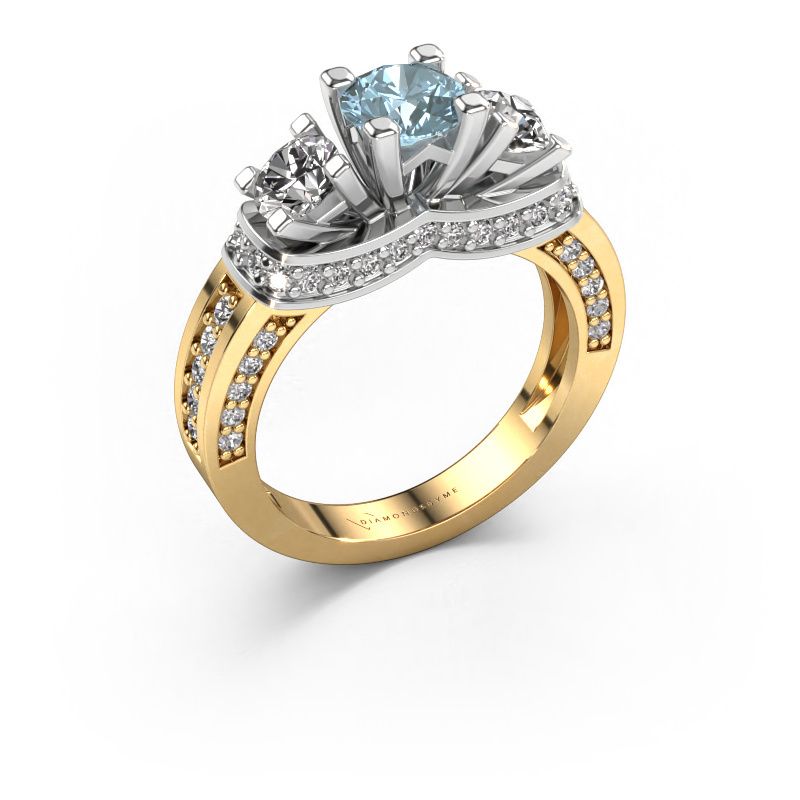 Engagement ring Phileine 585 gold blue lab grown diamond 5 mm
