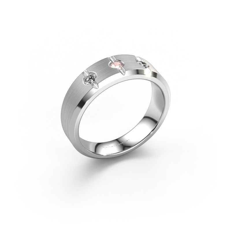 Heren ring Remco 585 witgoud morganiet champagne 2.7 mm
