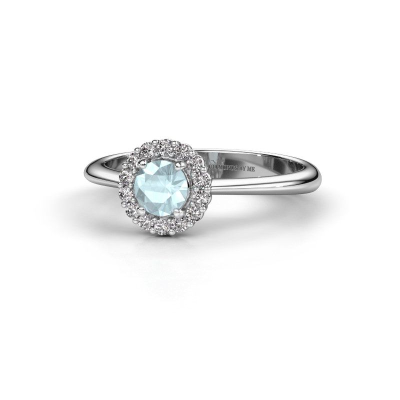 Image de Bague de fiançailles Anca<br/>585 or blanc<br/>Aigue-marine 4.2 mm