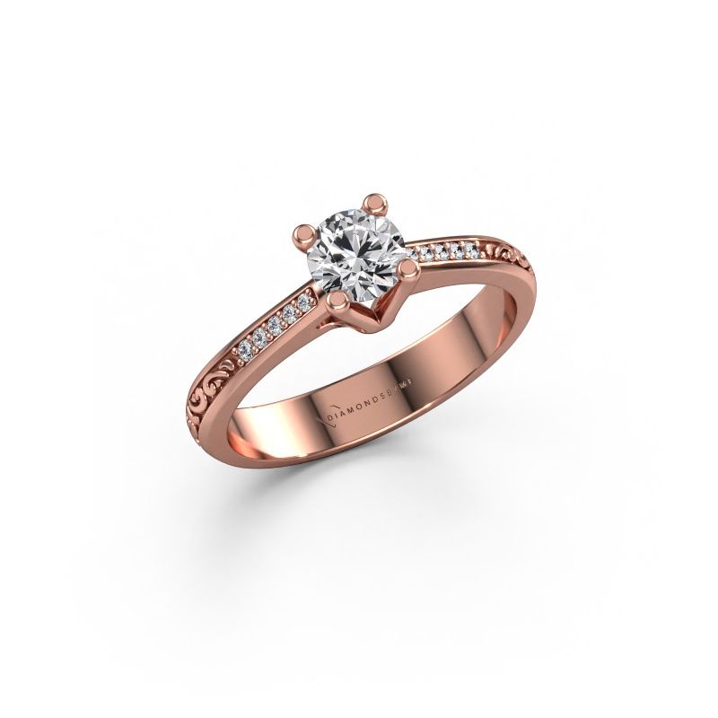 Engagement ring Mei 585 rose gold lab grown diamond 0.449 crt