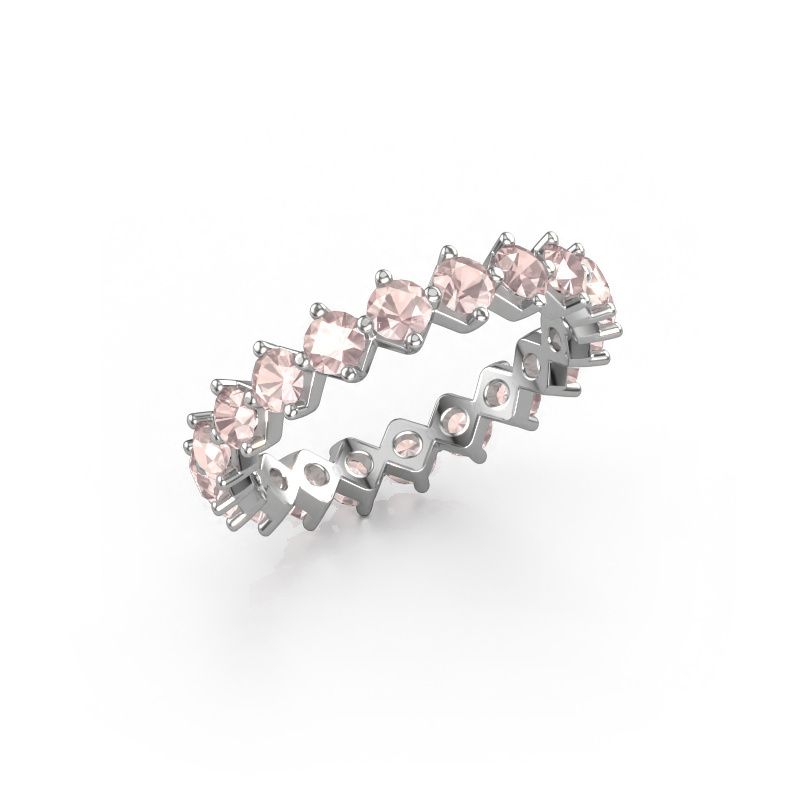 Stackable ring Janie 3.0mm 585 white gold morganite champagne 3 mm