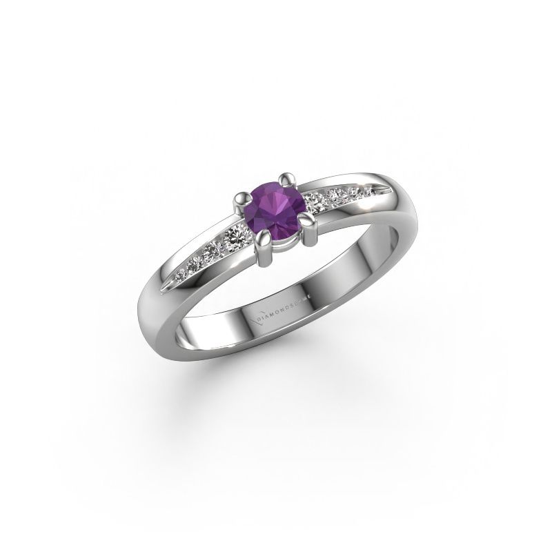 Engagement ring Zohra 950 platinum amethyst 4 mm