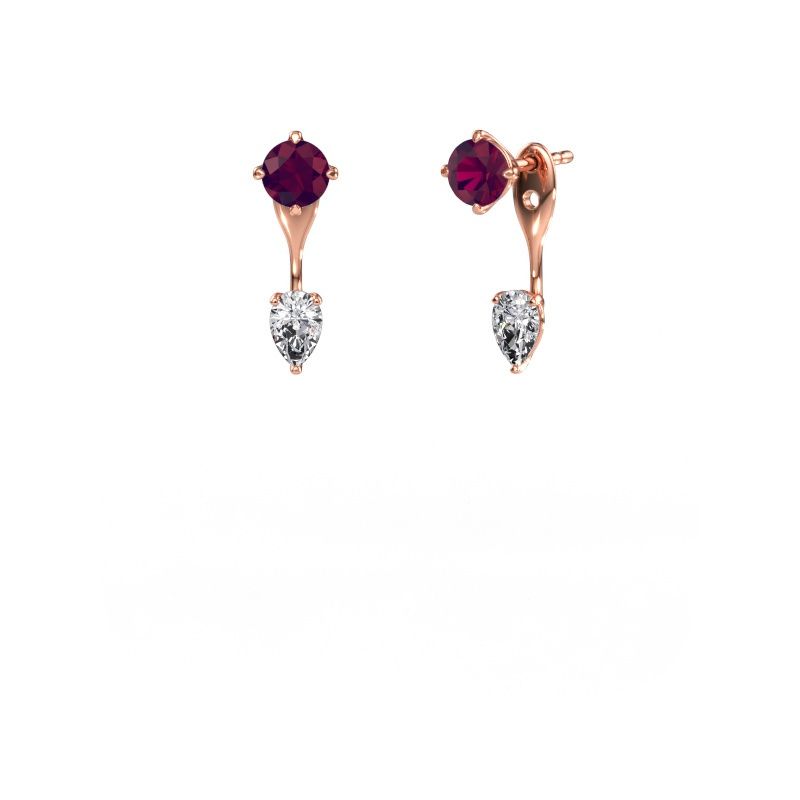 Ohrhänger Kate RND-PER 585 Roségold Rhodolit 5 mm