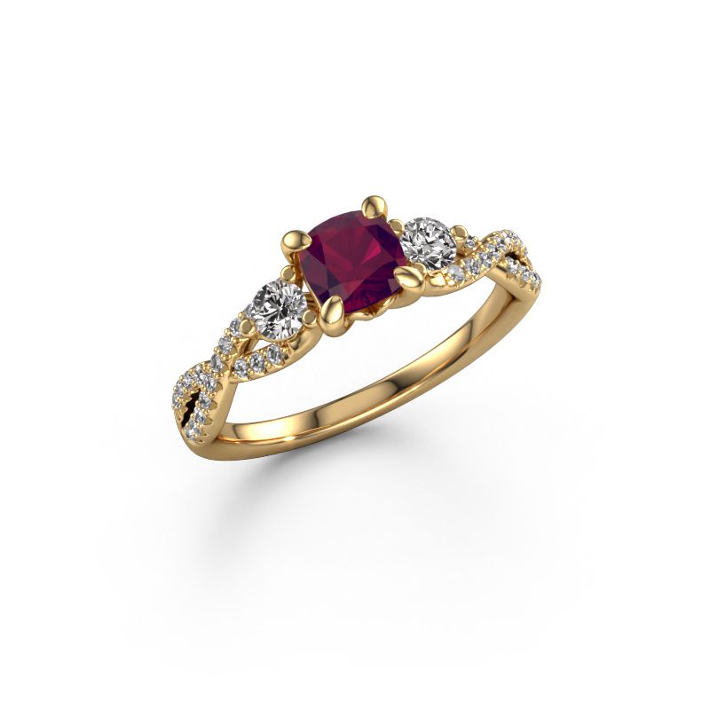 Verlovingsring Marilou CUS 585 goud rhodoliet 5 mm