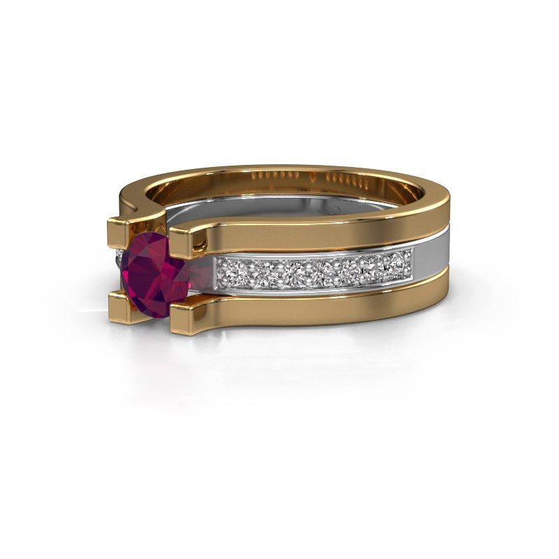Image of Engagement ring Myrthe<br/>585 white gold<br/>Rhodolite 5 mm