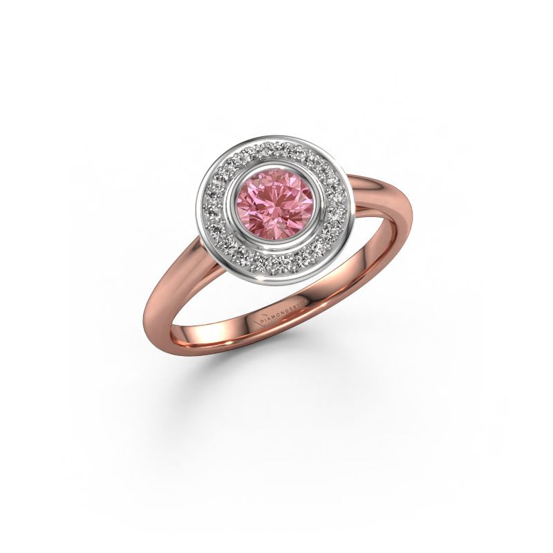 Promise ring Noud 1 RND 585 rose gold pink lab grown diamond 4.7 mm