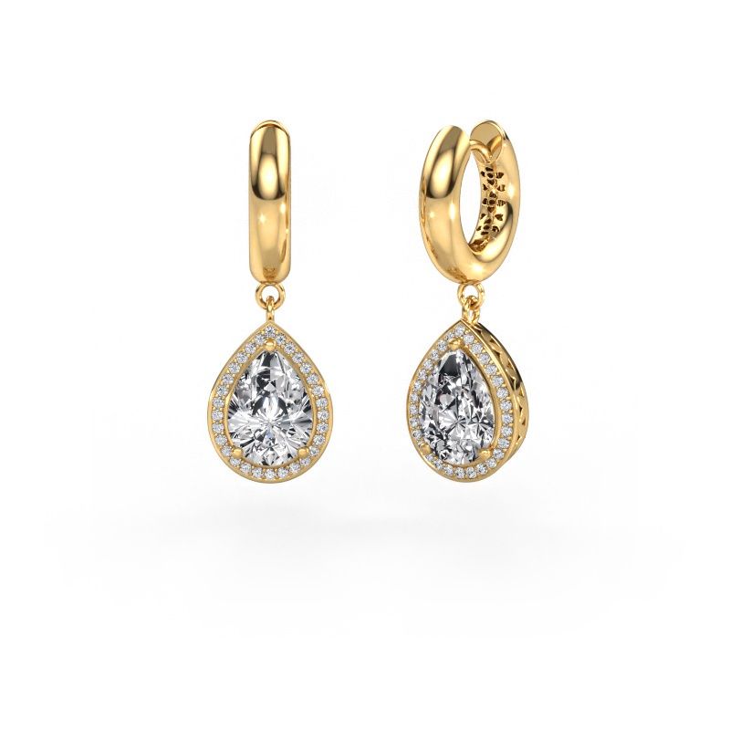 Drop earrings Barbar 1 585 gold lab grown diamond 4.50 crt