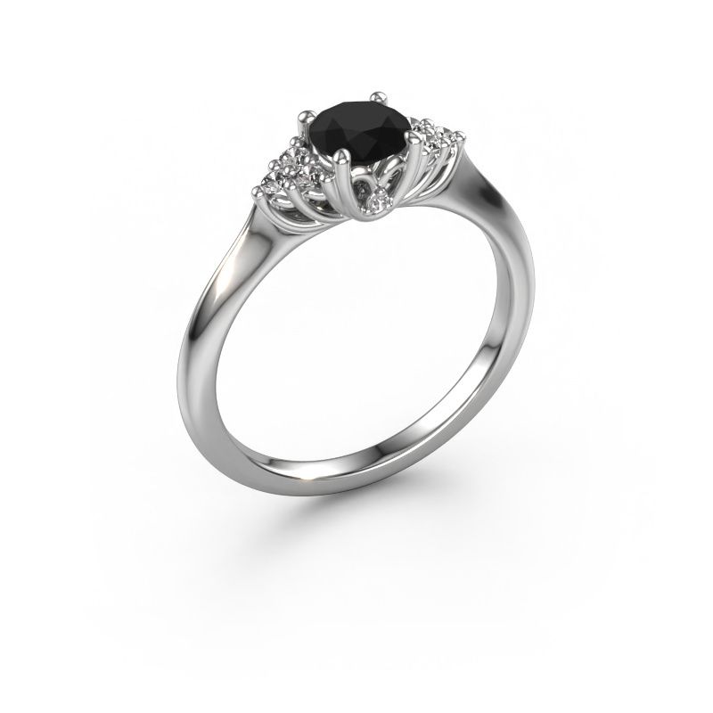 Verlovingsring Felipa RND 950 platina zwarte diamant 0.721 crt