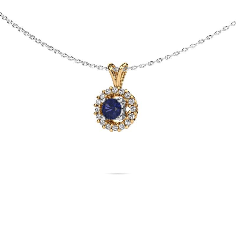 Pendentif Tennille 585 or jaune saphir 4 mm