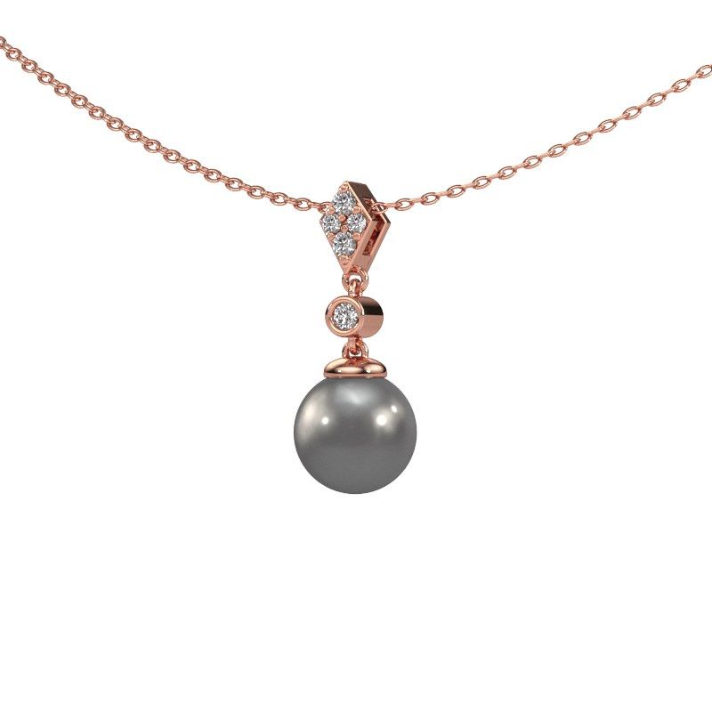 Anhänger Marna 585 Roségold Grau Perl 5 mm