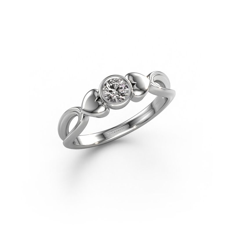 Ring Lorrine 950 platina diamant 0.25 crt