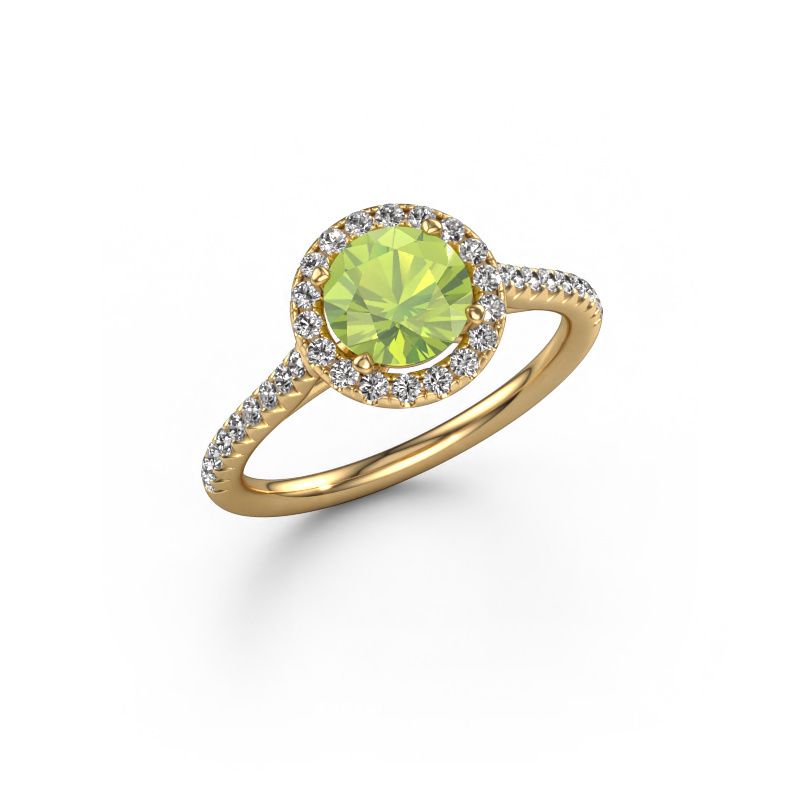 Engagement ring Seline rnd 2 585 gold peridot 6.5 mm