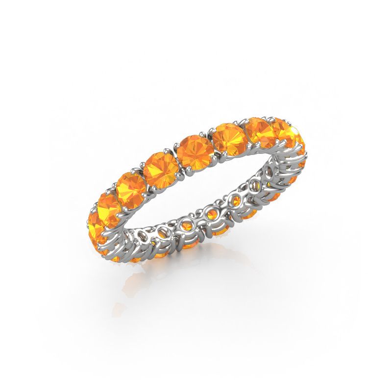 Stackable ring Vivienne 3.4 585 white gold citrin 3.4 mm