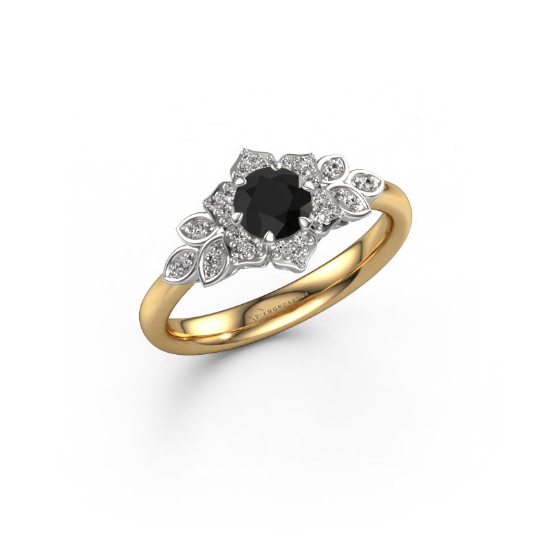Verlovingsring Tatjana 585 goud zwarte diamant 0.735 crt