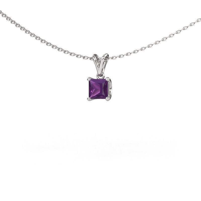 Pendant Sam SQR 585 white gold amethyst 4.5 mm