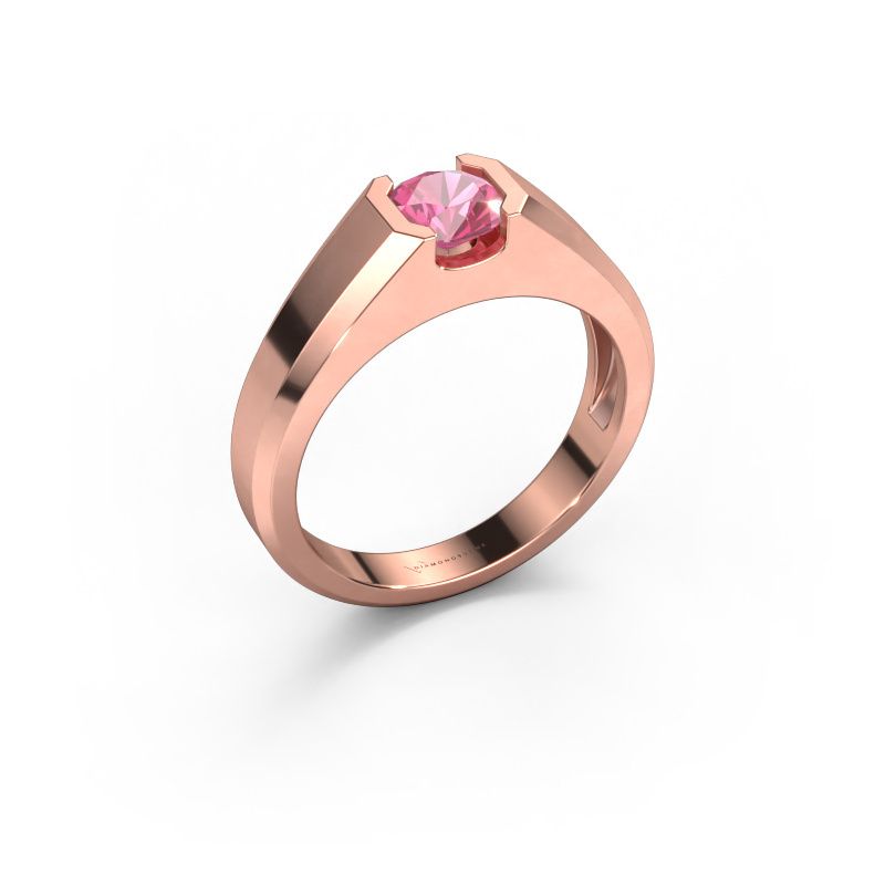 Men's ring Indigo 585 rose gold pink sapphire 6 mm